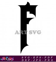 Bold Black Serif Letter F Font SVG