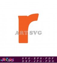 Bold Orange Serif Font Letter R Isolated SVG