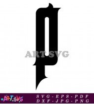 Gothic Style Letter P Font Design SVG