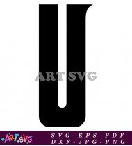 Simple Bold Black Letter U Clip Art SVG