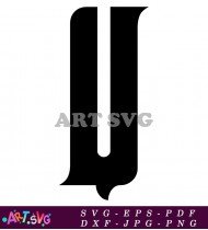 Black Letter U Clipart Style SVG