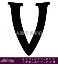 Classic Black Letter V Monogram Style SVG 1