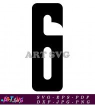 Artistic Hand Drawn Number Six Vector Art SVG