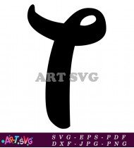 Black Curvy Letter T Font Style SVG 1