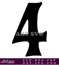 Bold Black Letter 4 for Website Design SVG