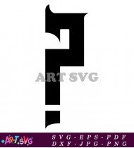 Black And White Letter P Design SVG