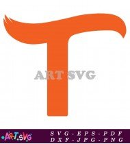 Bold Orange Capital T Letter Design SVG