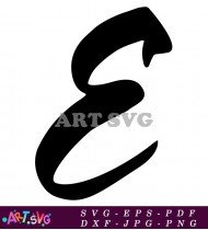 Black Capital Letter E Handwriting Font SVG