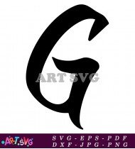 Black Cursive Capital Letter G Style SVG