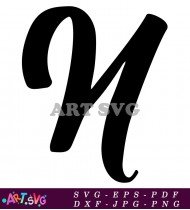 Stylish Cursive M Calligraphy Letter SVG