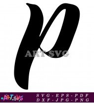 Stylish Bold Black Letter P In Script Font SVG