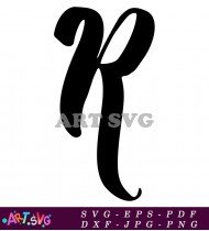 Bold Handwritten Letter R In Black Script Font SVG