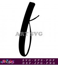 Cursive Letter V Clipart Black SVG 1