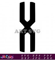 Bold Black Letter X Artistic Handwritten Font SVG 1