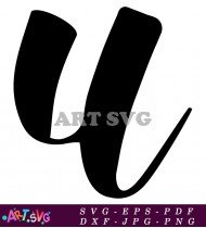 Bold Black Letter U Artistic Handwritten Font SVG 2