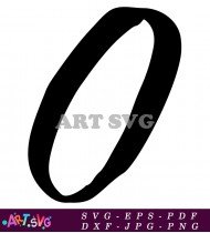 Bold Black Cursive Letter O With Big Design SVG