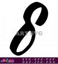 Stylish Bold Black Number Eight In White SVG