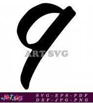 Bold Handwritten Black Number Nine On White SVG