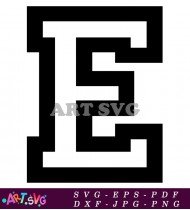 Block Letter E Black And White Font SVG