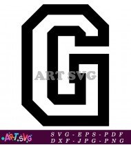 Bold Block Letter G Alphabet Font SVG 1