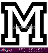 Bold Block Letter M Alphabet Font SVG 2