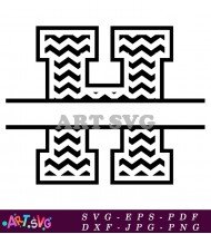 Bold Block Letter H Alphabet Font SVG 3