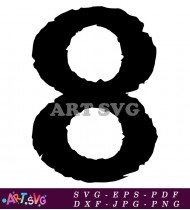 Black and White Number Eight Graphic Design SVG