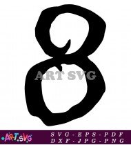 Bold Black Number Eight Clipart Illustration SVG