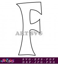 Black and White Simple Letter F Font SVG