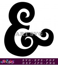 Ampersand Symbol Illustration Black and White SVG