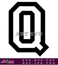 Black and White Capital Letter Q Graphic SVG