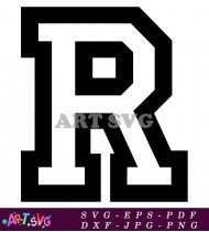 Bold Black Capital Letter R Illustration SVG