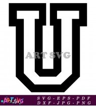 Bold Letter U In White Background SVG