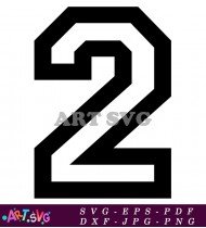 Free Printable Number Two Clip Art Image SVG