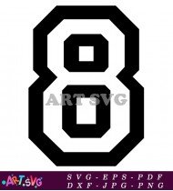 Bold Number Eight Clip Art Design Black SVG