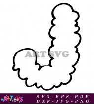 Fluffy Cloud Letter K Cartoon Illustration SVG