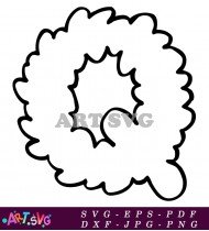 Fluffy Cloud Letter X Cartoon Illustration SVG