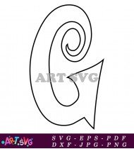 Freehand Swirling Letter O Graphic Art Clipart SVG 1