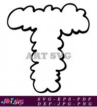 Black And White Letter U Cloud Design SVG 1