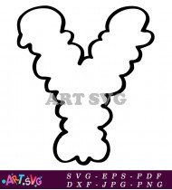 Black And White Letter D Cloud Design SVG 1