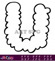 Alphabet Letter U Cloud Clipart SVG