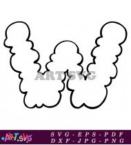 Cloud Shape Alphabet Letter W SVG