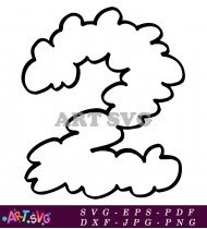 Cloud Alphabet Letter Z With Swirls SVG