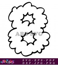 Cloud Shape Number One For Preschool Kids SVG