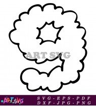 Free Cloud Shape Number Two Coloring Pages SVG