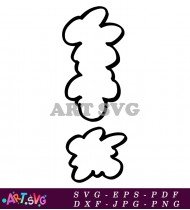 Cloud Shape Number Four Printable Template SVG