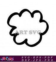 Black And White Doodle Of Cloud Shape SVG 2