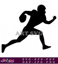 Football Player Silhouette Running Sports Graphic SVG 1