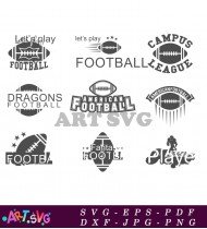 Fantasy Football League Logos Design Elements Set SVG