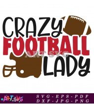 Crazy Football Lady SVG File Design